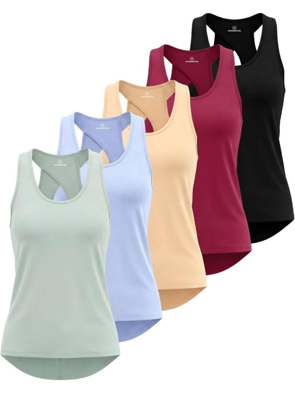 5 Pack Women's Open Back Tank Tops - Athletic Workout Shirts for Gym & Yoga